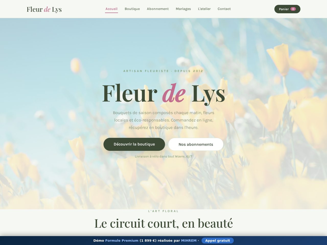 Aperçu du site Fleur de Lys