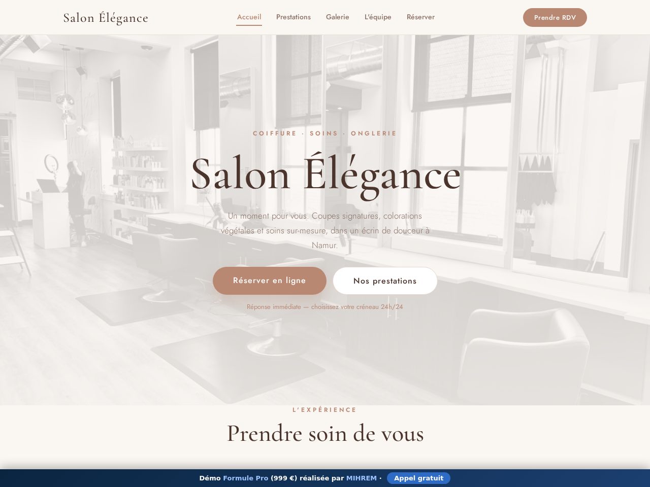 Aperçu du site Salon Élégance