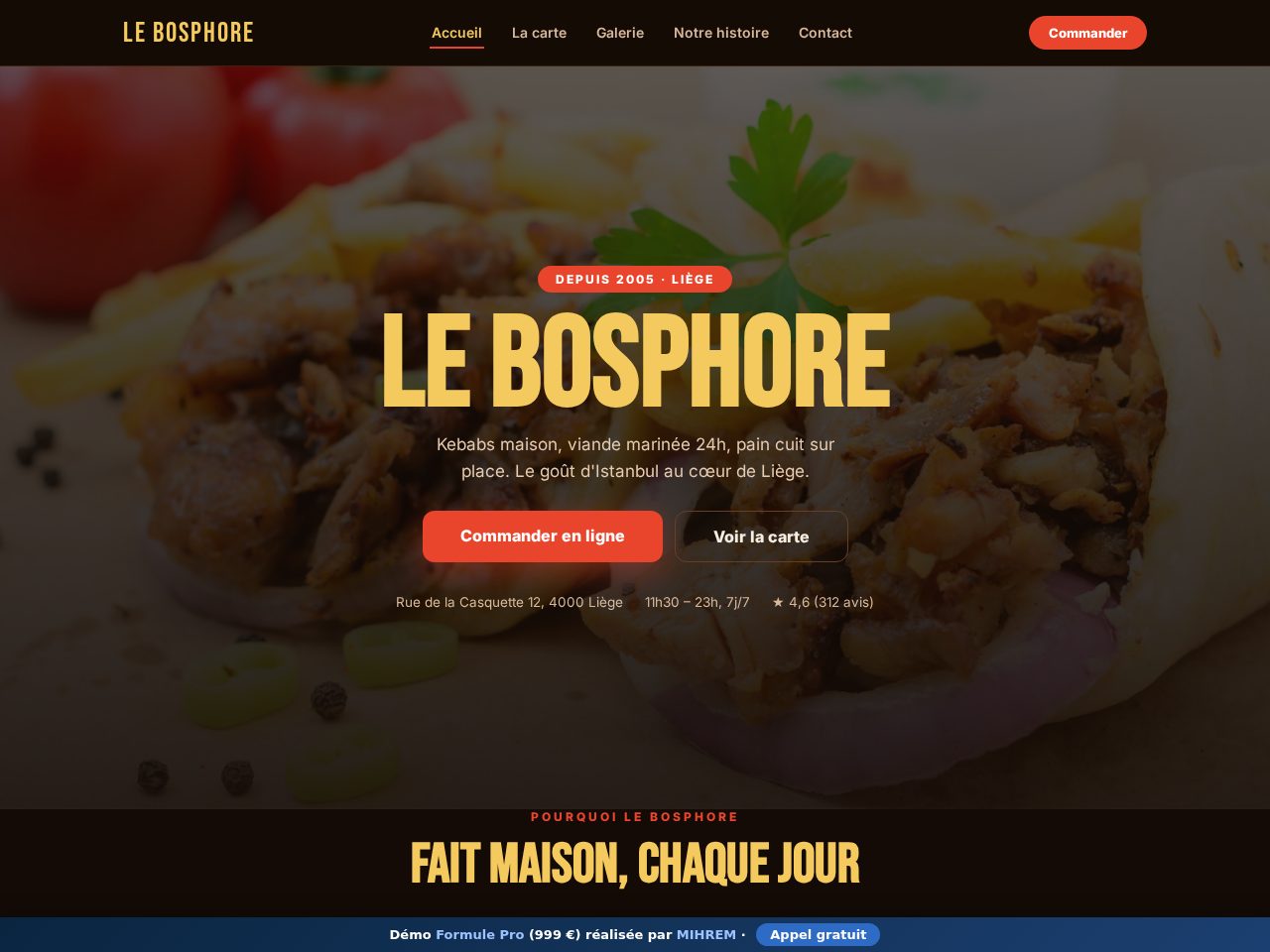 Aperçu du site Snack Le Bosphore
